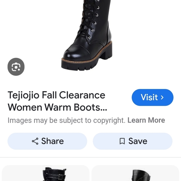 Black Lace-Up Knee-High Boots Soft Fur Lined Biker Goth Chunky Size Euro 38 Us 8 - Picture 13 of 15